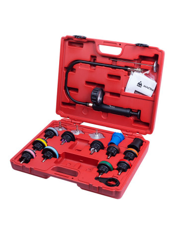 Набор для тестирования герметичности системы охлаждения, кейс, 18 предметов МАСТАК 103-40018C