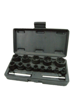 Набор торцевых головок для поврежденных гаек и болтов, 8-21 мм 15 предметов МАСТАК 109-30015C