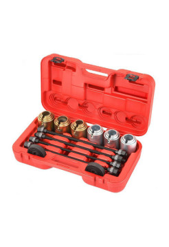 Набор оправок для монтажа и демонтажа сайлентблоков, кейс, 6 предметов МАСТАК 110-20026C