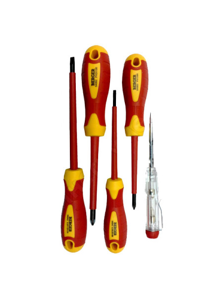 Набор диэлектрических отверток до 1000V, 5шт Berger BG BG1065