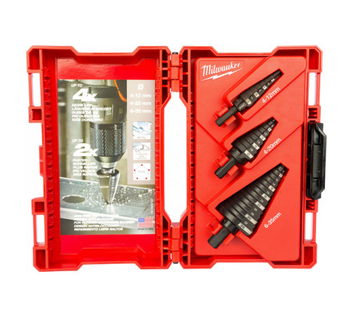 Набор ступенчатых сверл 3 шт. Milwaukee 48899399