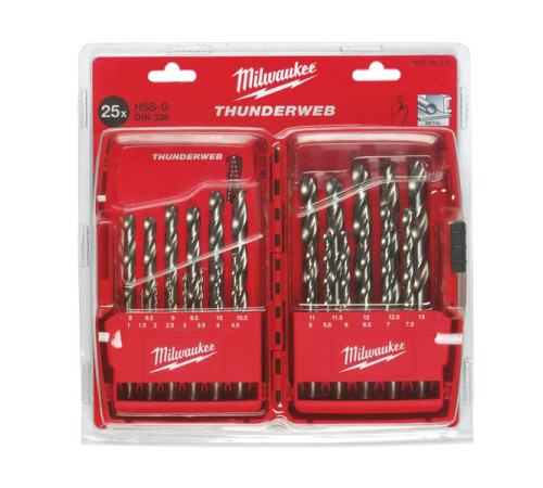Набор сверл по металлу HSS-G THUNDERWEB 25 шт. Milwaukee 4932352376