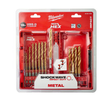 Набор сверл по металлу RedHEX HSS-G TiN 19 шт. Milwaukee 48894760