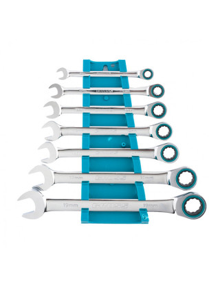 Набор комбинированных ключей с трещоткой 8-19 мм GROSS 14890