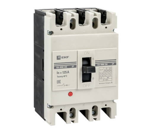Автоматический выключатель EKF PROxima ВА-99М 250/125А 3P 35кА mccb99-250-125m