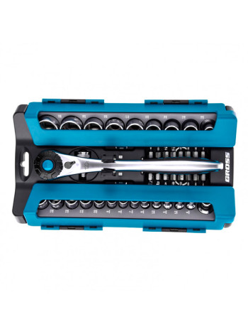 Набор торцевых головок, трещотка 120 зубьев, 41 предмет GROSS 14143