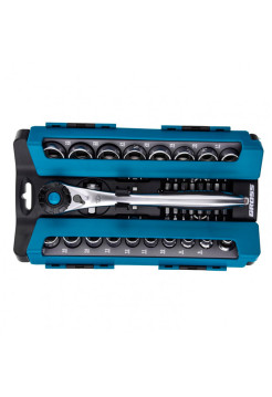 Набор торцевых головок, трещотка 120 зубьев, 36 предметов GROSS 14145