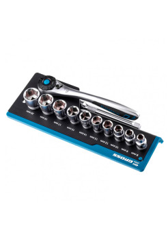 Набор торцевых головок, трещотка 120 зубьев, 12 предметов GROSS 14139