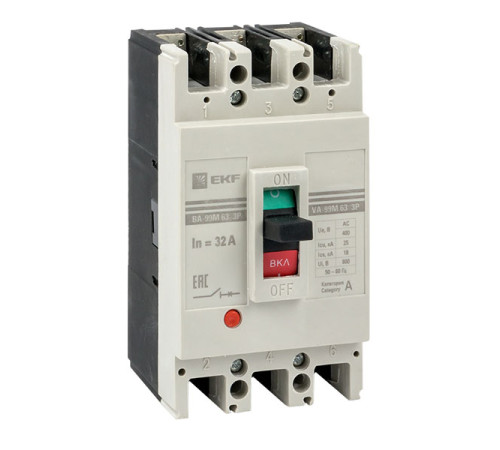 Автоматический выключатель EKF PROxima ВА-99М 63/32А 3P 25кА mccb99-63-32m