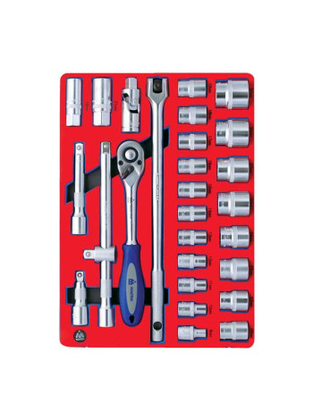 Набор торцевых головок 1/2" с принадлежностями (ложемент, 28 предметов) МАСТАК 5-004028