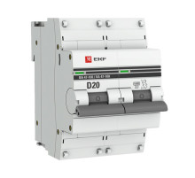 Автоматический выключатель EKF PROxima 2P ВА 47-100 40А D 10kA SQ mcb47100-2-40D-pro
