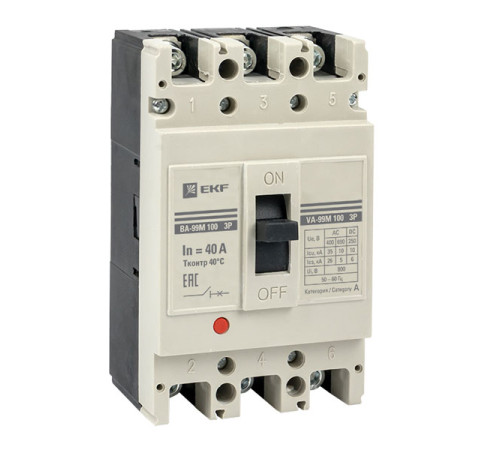 Автоматический выключатель EKF PROxima ВА-99М 100/40А 3P 35кА mccb99-100-40m