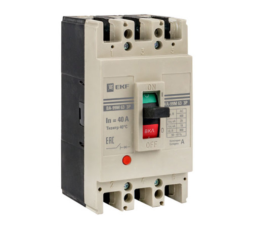 Автоматический выключатель EKF PROxima ВА-99М 63/40А 3P 25кА mccb99-63-40m