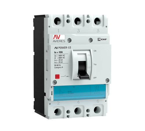 Автоматический выключатель EKF AVERES AV POWER-1/3 10А 35kA TR mccb-13-10-TR-av