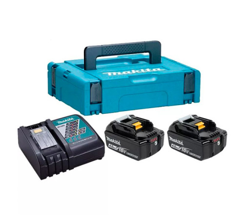 Набор аккумуляторов BL1840B 18В, 4.0 Ач + зарядное устройство DC18RC + кейс MakPac Makita 198310-8