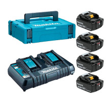 Набор аккумуляторов BL1850B 18В, 5.0 Ач + зарядное устройство DC18RD + кейс MakPac Makita 198312-4