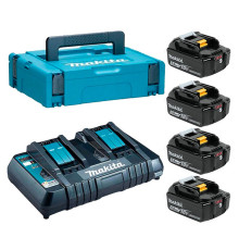Набор аккумуляторов BL1850B 18В, 5.0 Ач + зарядное устройство DC18RD + кейс MakPac Makita 198312-4