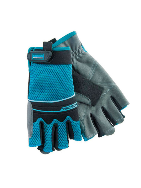 Перчатки комбинированные облегченные с открытыми пальцами (M) GROSS 90315