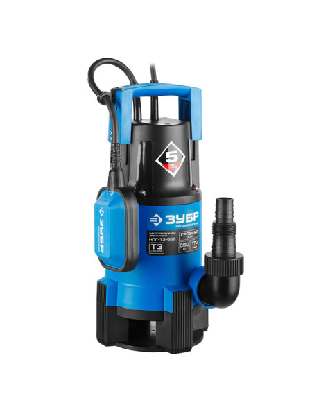 Погружной дренажный насос для грязной воды ЗУБР ПРОФЕССИОНАЛ Т3 НПГ-Т3-550