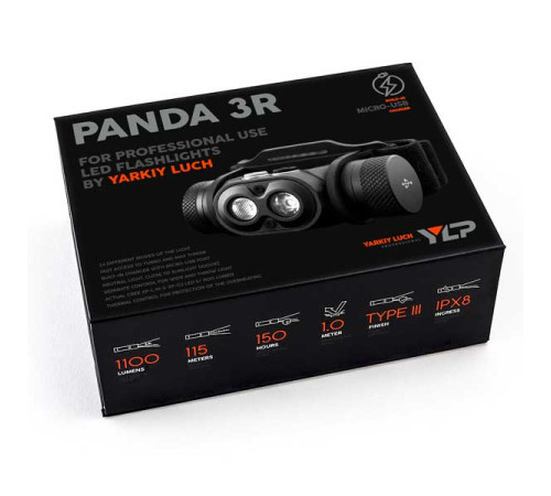 Фонарь налобный ЯРКИЙ ЛУЧ YLP Panda 3R 4606400106029