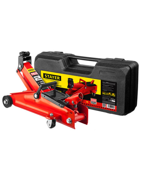 Гидравлический подкатной домкрат Stayer RED FORCE 2т в кейсе 43153-2-K