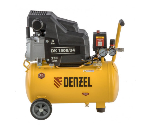 Воздушный компрессор Denzel DK1500/24,Х-PRO 1,5 кВт, 230 л/мин, 24 л 58063