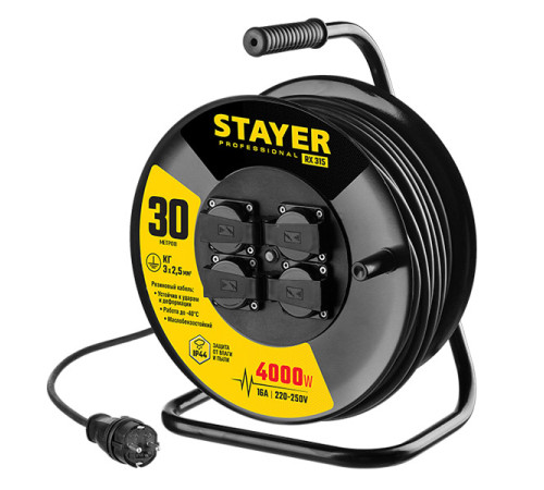 Удлинитель на катушке Stayer профессиональный 55076-30