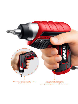 Аккумуляторная отвертка Зубр ViX ЗО-Е-3.6 Ли