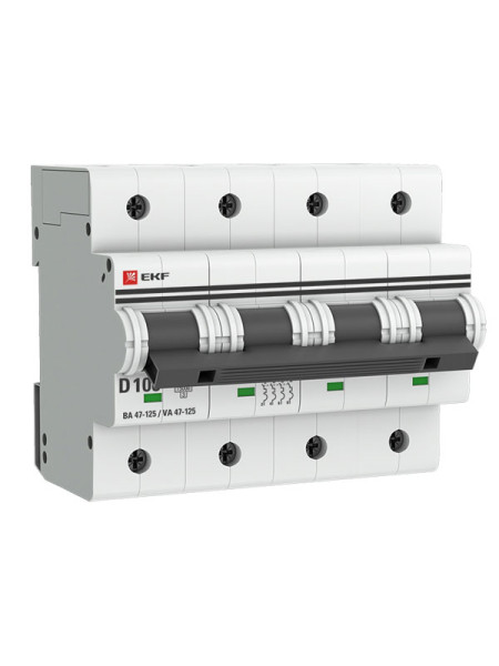Автоматический выключатель EKF PROxima ВА 47-100 4P 20А D 10kA mcb47100-4-20D-pro