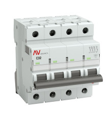 Автоматический выключатель EKF AVERES AV-6 4P 32A C 6kA SQ mcb6-4-32C-av