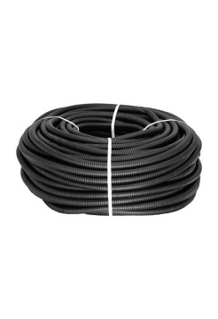 Гибкая тяжёлая гофрированная труба с протяжкой EKF ПНД d40мм 25м черная PROxima tpnd-40-t