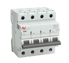 Автоматический выключатель EKF AVERES AV-6 4P 16A D 6kA SQ mcb6-4-16D-av
