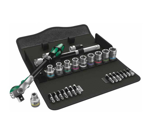 Набор инструмента WERA 8100 SC 9 Zyklop Speed трещотка 1/2, биты, головки, дюймовый, 28 пр. WE-004079