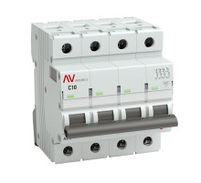 Автоматический выключатель EKF AVERES AV-6 4P 10A C 6kA SQ mcb6-4-10C-av