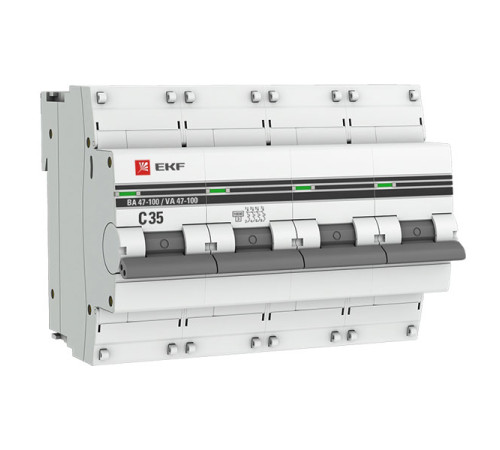 Автоматический выключатель EKF PROxima ВА 47-100 4P 35А 10kA mcb47100-4-35C-pro
