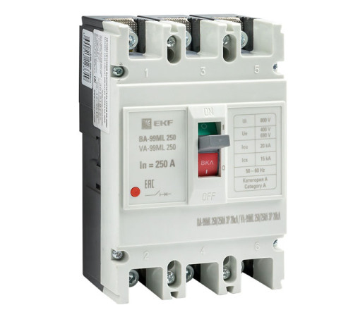 Автоматический выключатель EKF Basic ВА-99МL 250/125А 3P 20кА mccb99-250-125mi