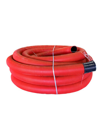 Гофрированная двустенная труба с зондом EKF ПНД d160мм 50м красная PROxima tg2st-160-50m