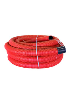 Гофрированная двустенная труба с зондом EKF ПНД d125мм 50м красная PROxima tg2st-125-50m