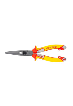 Длинногубцы прямые, диэлектрические рукоятки до 1000 В, GROSS 17177