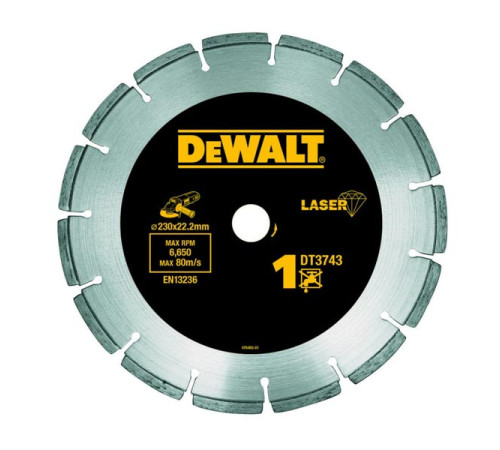 Диск алмазный для УШМ универсальный (230х22,2 мм) Dewalt DT3743