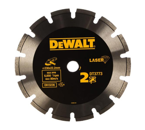 Диск алмазный отрезной (230х22.2 мм) для УШМ Dewalt DT3773