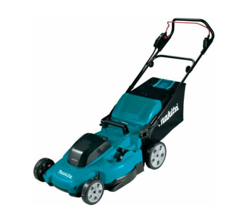 Газонокосилка аккумуляторная Makita LXT 2x18 В, 860 Вт, дека 48 см, 62 л, 4в1 XPT (2xBL1850B DC18SH) DLM480CT2