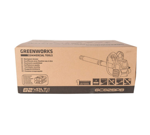 Ранцевый аккумуляторный воздуходув GREENWORKS 2402507