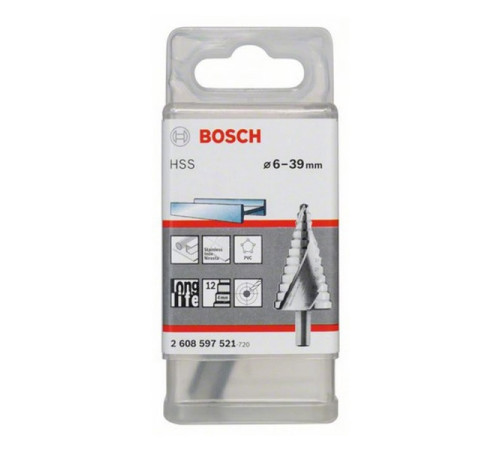 Сверло ступенчатое HSS (12 ступеней; 6-39 мм) Bosch 2.608.597.521