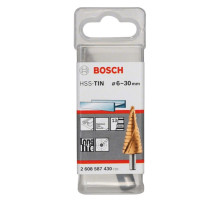 Ступенчатое сверло по металлу Bosch HSS-TiN 13 ступеней 6-30 мм 2608587430