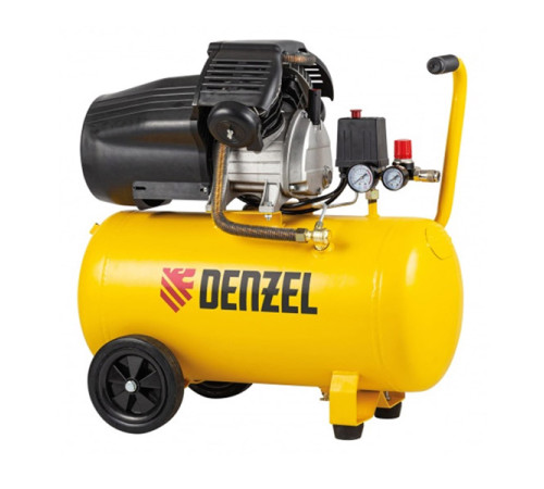 Воздушный компрессор Denzel DCV2200/50 прямой привод, 2,2 кВт, 50 литров, 380 л/мин 58167