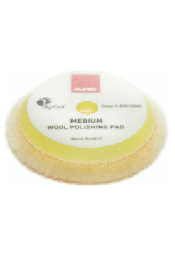 Мягкий полировальный диск из натуральной овчины (80/90 мм; Velcro; жёлтый) RUPES 9.BW100М