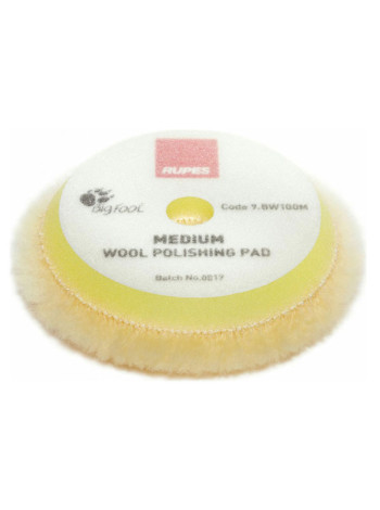 Мягкий полировальный диск из натуральной овчины (80/90 мм; Velcro; жёлтый) RUPES 9.BW100М