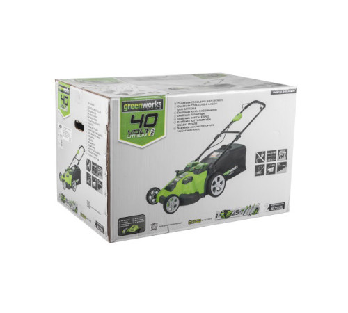 Аккумуляторная газонокосилка GREENWORKS TwinForce G40LM49DBK6 2500207UF