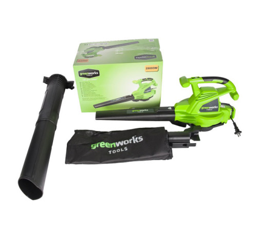 Электрический воздуходув-пылесос GREENWORKS GBV2800 2402707